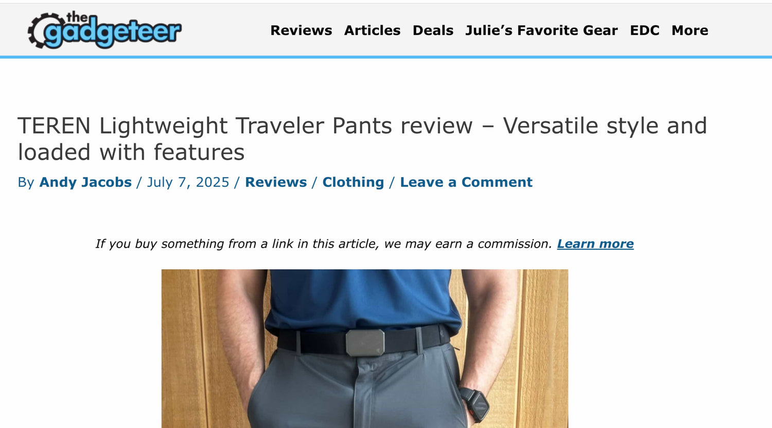 The Gadgeteer's Lightweight Traveler Pants Review